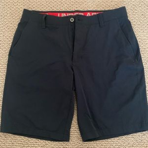 Black UnderArmour heatgear shorts. Sz 36